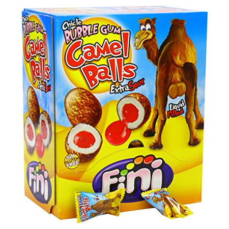 Fini Candy Gum Balls Assortment - Watermelon, Camel Balls, Cola Bottles, Burger, Banana Split - 24 Pack, Gluten Free, Spain